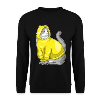 Cat Winter Pullover Hoodie - Unisex Sweatshirt - black - Front - Alina (178cm) & Michal (187cm)