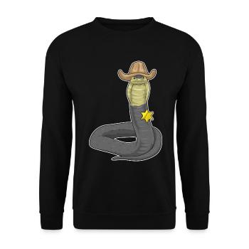 Chapeau de shérif serpent - Sweat-shirt Unisexe - noir - Devant - Alina (178cm) & Michal (187cm)