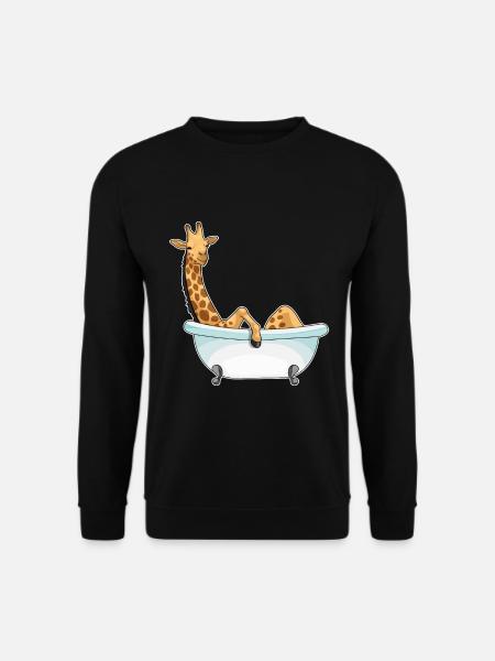 Giraffe Bath Bathtub - Unisex Sweatshirt - black
