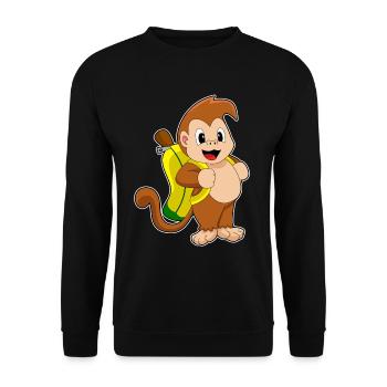 Affe Banane - Unisex Pullover - Schwarz - Vorne - Alina (178cm) & Michal (187cm)