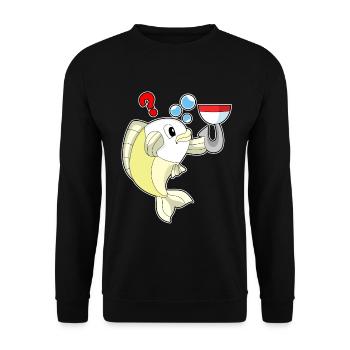 Pêcheur pêcheur à l’hameçon - Sweat-shirt Unisexe - noir - Devant - Alina (178cm) & Michal (187cm)