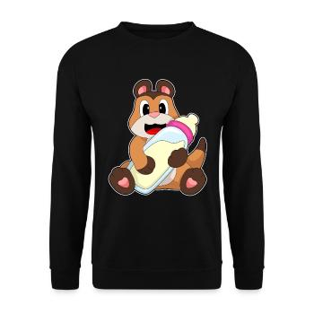 Lait pour biberon suricate - Sweat-shirt Unisexe - noir - Devant - Alina (178cm) & Michal (187cm)
