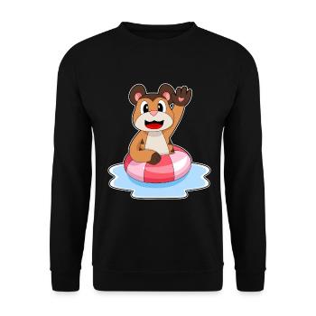 Erdmännchen Schwimmen Schwimmring Sommer - Unisex Pullover - Schwarz - Vorne - Alina (178cm) & Michal (187cm)