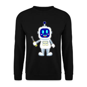 Robot Mechanic Screwdriver Workshop - Unisex Sweatshirt - black - Front - Alina (178cm) & Michal (187cm)