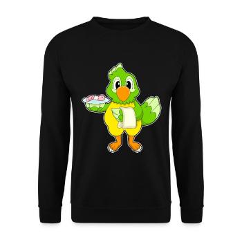 Parrot Cook Worm Cooking - Unisex Sweatshirt - black - Front - Alina (178cm) & Michal (187cm)