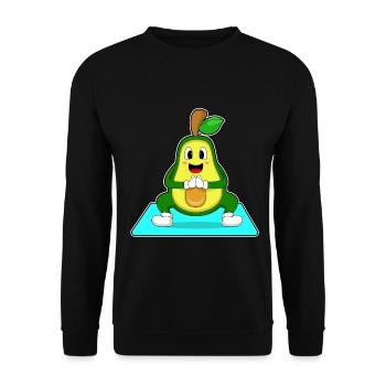 Avocado Yoga Fitness Gymnastics - Unisex Sweatshirt - black - Front - Alina (178cm) & Michal (187cm)
