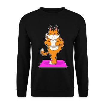 Tiger Yoga Fitness Meditation - Unisex Pullover - Schwarz - Vorne - Alina (178cm) & Michal (187cm)
