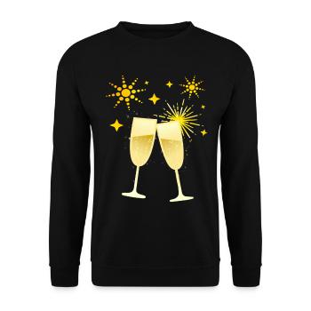 À votre santé! Coupes de avec feux d’artifice - Sweat-shirt Unisexe - noir - Devant - Alina (178cm) & Michal (187cm)