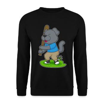 Chien Baseball Batte - Sweat-shirt Unisexe - noir - Devant - Alina (178cm) & Michal (187cm)