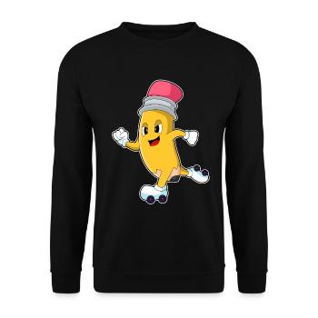 Bleistift Rollschuhfahren Rollschuhe - Unisex Pullover - Schwarz - Vorne - Alina (178cm) & Michal (187cm)
