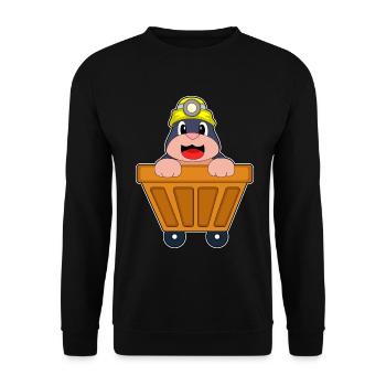 Mole Miner Mining Helmet Mining - Unisex Sweatshirt - black - Front - Alina (178cm) & Michal (187cm)