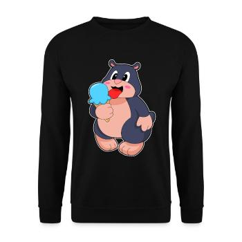 Maulwurf Waffeleis - Unisex Pullover - Schwarz - Vorne - Alina (178cm) & Michal (187cm)