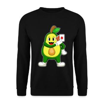 Avocado Poker Pokerkarten - Unisex Pullover - Schwarz - Vorne - Alina (178cm) & Michal (187cm)