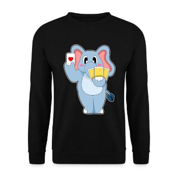 Elefant Poker Pokerkarten - Unisex Pullover - Schwarz - Vorne - Alina (178cm) & Michal (187cm)
