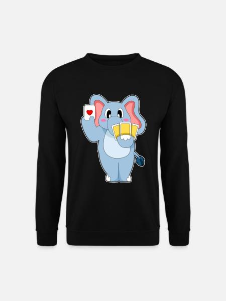 Elephant Poker Poker Cards - Unisex Sweatshirt - black