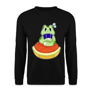 Schildkröte Poker Pokerkarten - Unisex Pullover - Schwarz - Vorne - Alina (178cm) & Michal (187cm)