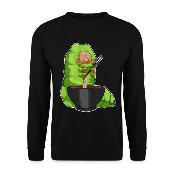 Cuisinière chenille cuisinière cuisinière de ramen - Sweat-shirt Unisexe - noir - Devant - Alina (178cm) & Michal (187cm)