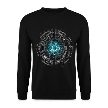 ordinateur Espace cpu pc Nerd Circuit imprimé Board Warp geek ai ki - Sweat-shirt Unisexe - noir - Devant - Alina (178cm) & Michal (187cm)
