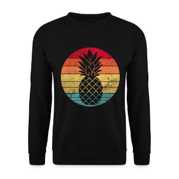 Pineapple Fruits Retro Style Vintage - Unisex Sweatshirt - black - Front - Alina (178cm) & Michal (187cm)