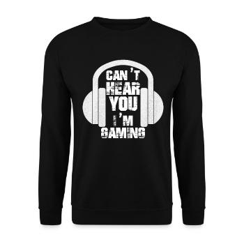 Je ne peux pas t’entendre I m Gaming Video Gamer Headset - Sweat-shirt Unisexe - noir - Devant - Alina (178cm) & Michal (187cm)