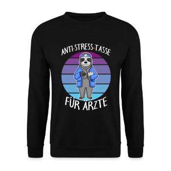 Anti Stress Tasse für Ärzte Tierärzte - Unisex Pullover - Schwarz - Vorne - Alina (178cm) & Michal (187cm)
