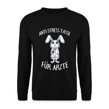Anti Stress Tasse für Ärzte Tierärzte - Unisex Pullover - Schwarz - Vorne - Alina (178cm) & Michal (187cm)