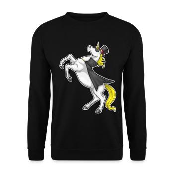 Unicorn Superhero Cloak - Unisex Sweatshirt - black - Front - Alina (178cm) & Michal (187cm)