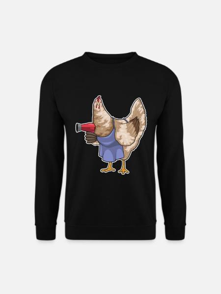 Coiffeur de poulet Sèche-cheveux - Sweat-shirt Unisexe - noir