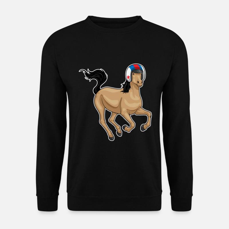 Pferd Motorradhelm - Unisex Pullover - Schwarz