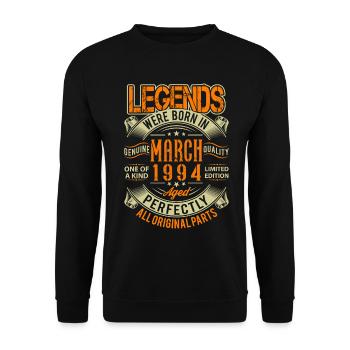 1994 März Geburtstag Legende - Unisex Pullover - Schwarz - Vorne - Alina (178cm) & Michal (187cm)
