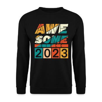 2023 Anniversaire Né Année de naissance millésime - Sweat-shirt Unisexe - noir - Devant - Alina (178cm) & Michal (187cm)
