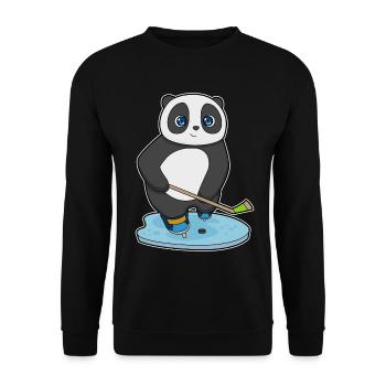 Panda Eishockey Eishockeyschläger - Unisex Pullover - Schwarz - Vorne - Alina (178cm) & Michal (187cm)