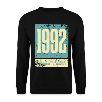 1992 Anniversaire de naissance Année de naissance - Sweat-shirt Unisexe - noir - Devant - Alina (178cm) & Michal (187cm)