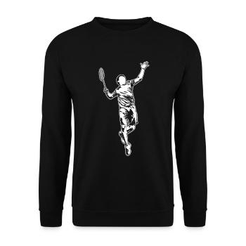 Croquis du joueur de badminton - Sweat-shirt Unisexe - noir - Devant - Alina (178cm) & Michal (187cm)