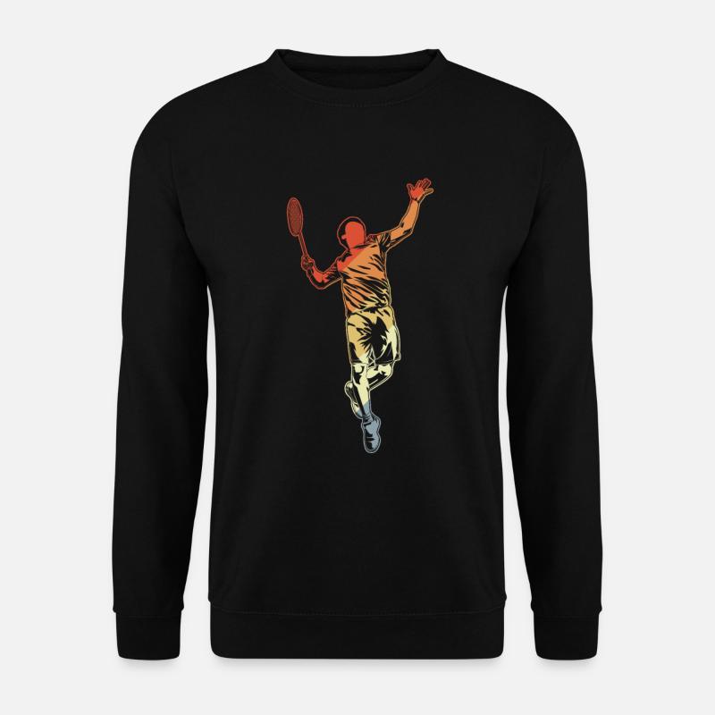 Badmintonspieler Zeichnung - Unisex Pullover - Schwarz