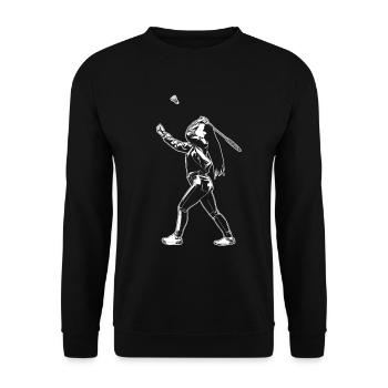 Badminton Mädchen - Unisex Pullover - Schwarz - Vorne - Alina (178cm) & Michal (187cm)