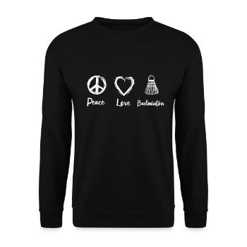 Badminton Liebe - Unisex Pullover - Schwarz - Vorne - Alina (178cm) & Michal (187cm)