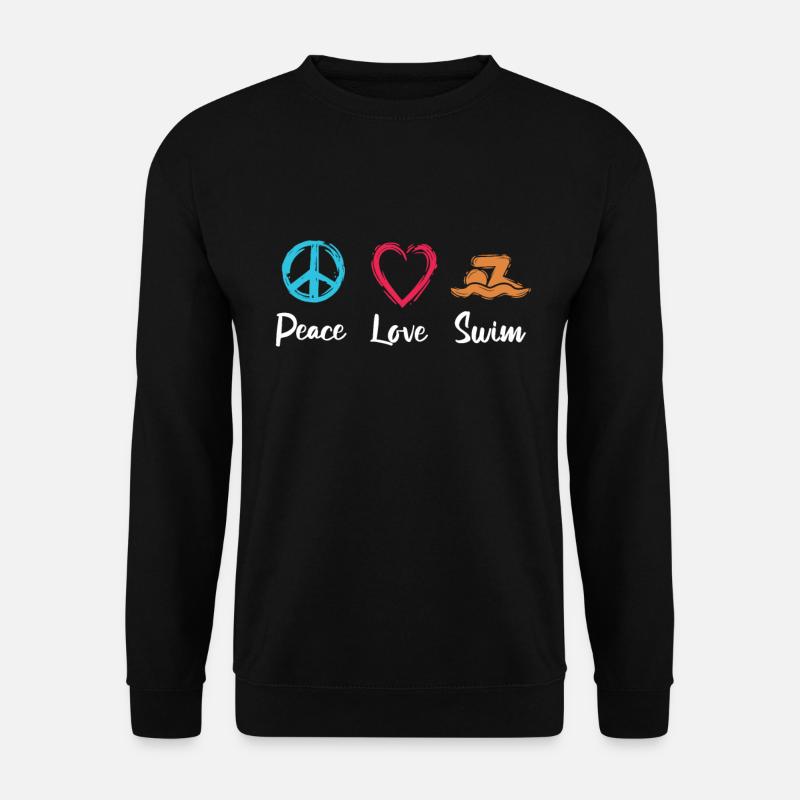 Frieden Liebe Schwimmen - Unisex Pullover - Schwarz