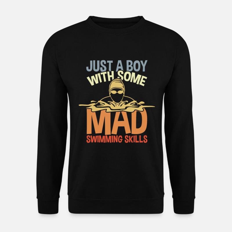 Schwimmer Junge - Unisex Pullover - Schwarz