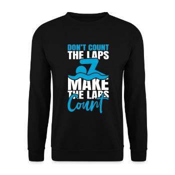Motivation zum Schwimmen - Unisex Pullover - Schwarz - Vorne - Alina (178cm) & Michal (187cm)