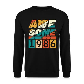 1986 Geboren Geburtstag Geburtsjahr Vintage - Unisex Pullover - Schwarz - Vorne - Alina (178cm) & Michal (187cm)