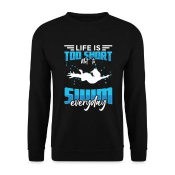 Dictons motivants sur la natation - Sweat-shirt Unisexe - noir - Devant - Alina (178cm) & Michal (187cm)