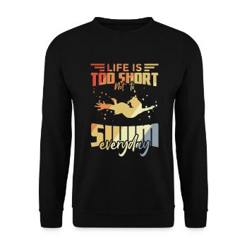 Schwimmen Zitate - Unisex Pullover - Schwarz - Vorne - Alina (178cm) & Michal (187cm)