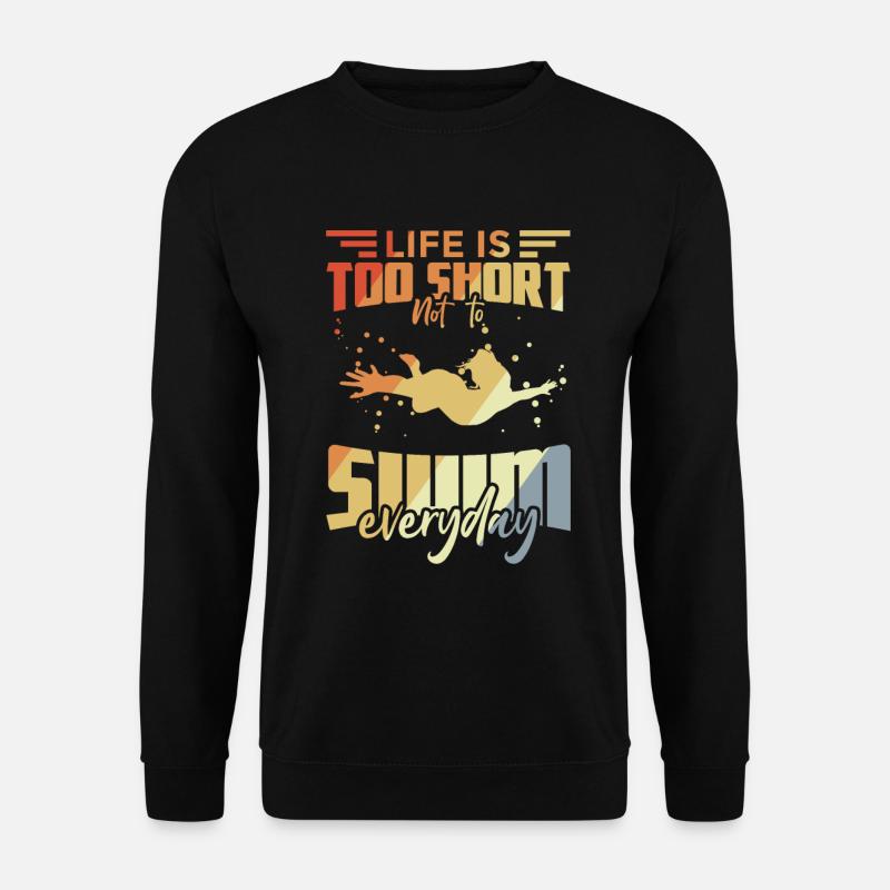 Schwimmen Zitate - Unisex Pullover - Schwarz