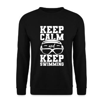 Keep Calm And Keep Swimming - Unisex Sweatshirt - black - Front - Alina (178cm) & Michal (187cm)