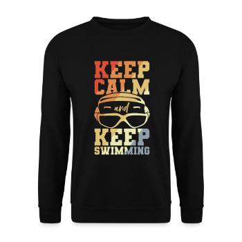 Lustiger Schwimmer Witz - Unisex Pullover - Schwarz - Vorne - Alina (178cm) & Michal (187cm)