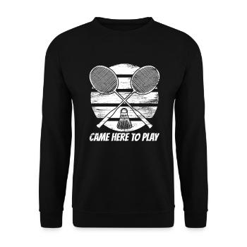 Badminton saying - Unisex Sweatshirt - black - Front - Alina (178cm) & Michal (187cm)