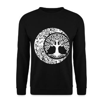 Arbre de Vie Phases de Lune Cresent Mandala Yoga - Sweat-shirt Unisexe - noir - Devant - Alina (178cm) & Michal (187cm)