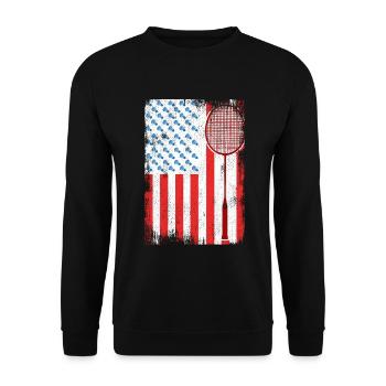 July 4 Badminton - Unisex Sweatshirt - black - Front - Alina (178cm) & Michal (187cm)