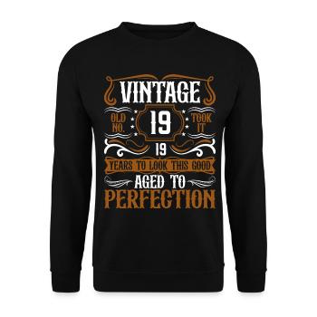 19e anniversaire Vintage Rétro - Sweat-shirt Unisexe - noir - Devant - Alina (178cm) & Michal (187cm)